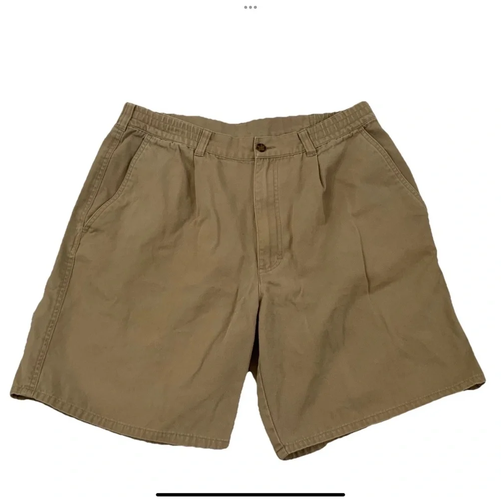 Woolrich Khaki Hiking Shorts Size 33 Ripstop Twill Pockets 100% Cotton Outdoors